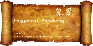 Megyaszai Barakony névjegykártya